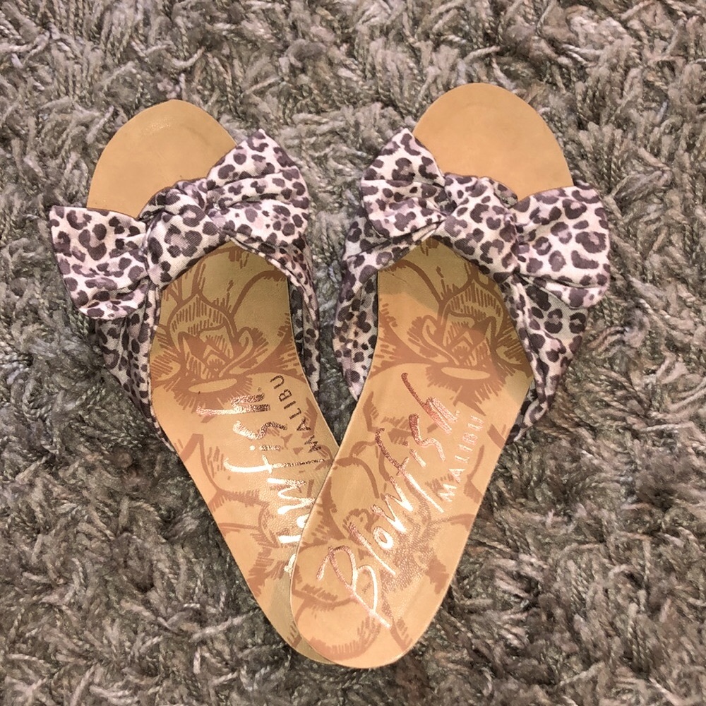 Blowfish Cheetah Bow Slides